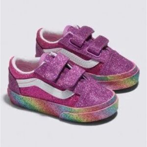 Vans Toddler Pink Glitter Rainbow Sneakers